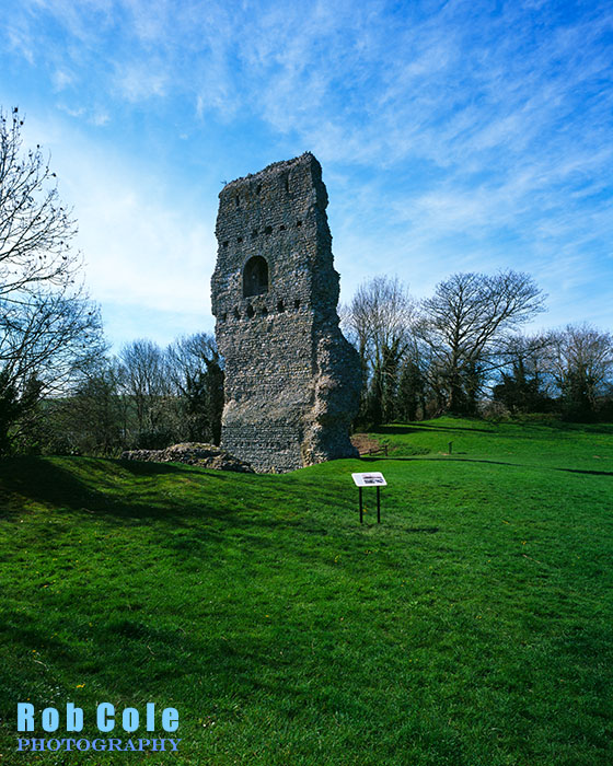 The remains of the gatehouse tower of Bramber Castle