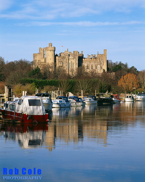 Arundel Castle and the river Arun on a winter morning.