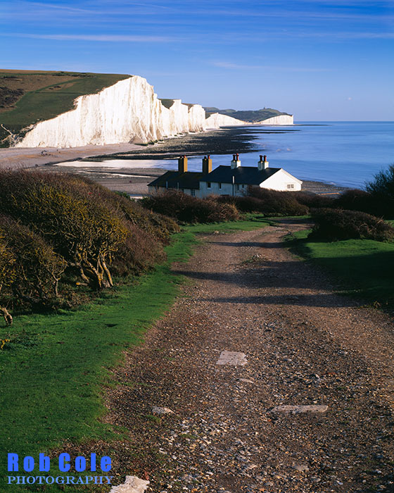 A late November view of the Seven Sisters and coastguard cottages