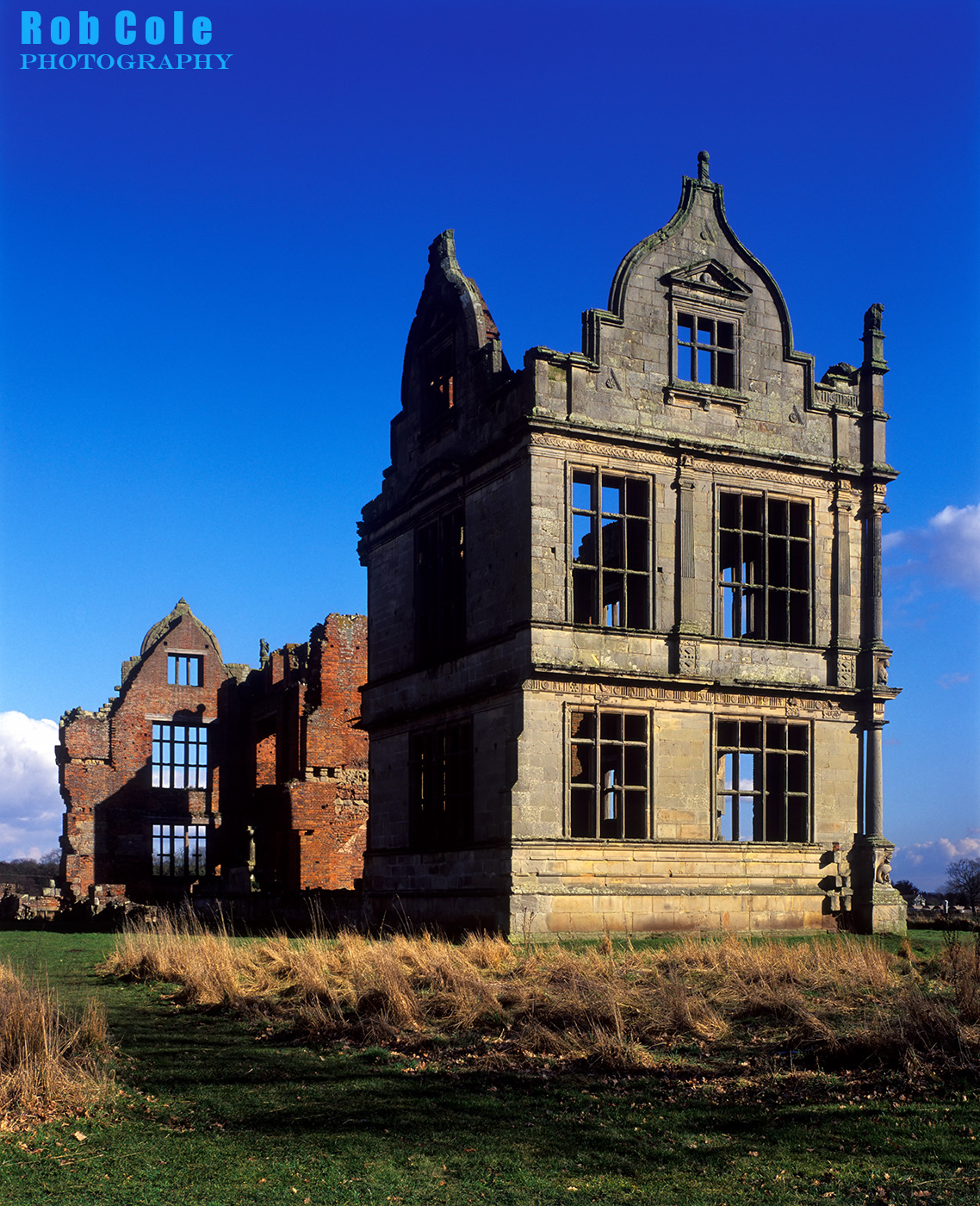 The remains of the Elizabethan mansion at Moreton Corbet in Shropshire
