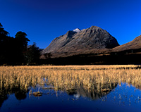 Liathach across Loch Clair on a bright winter morning