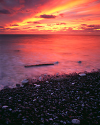 A peach coloured sky some 20 minutes after sunset at Birling Gap