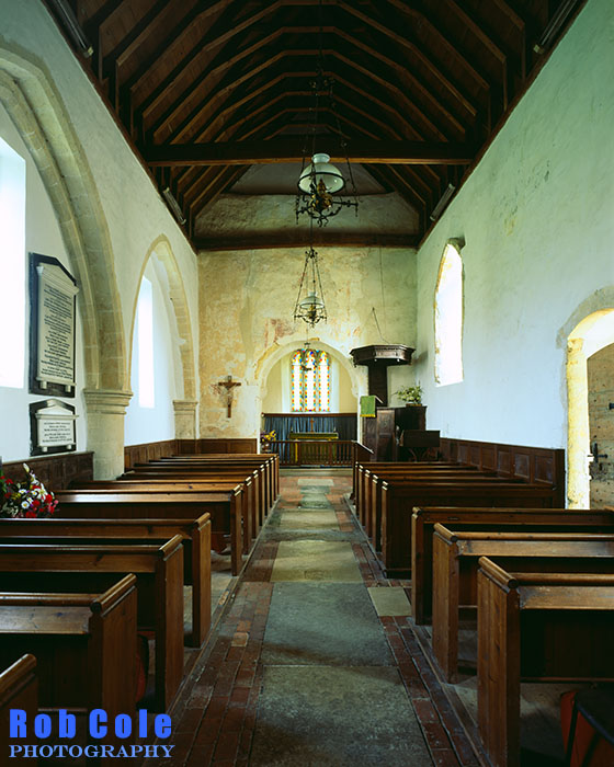 The interior of the Church of St Botolph, Botolphs, West Sussex