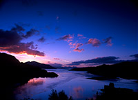 A winter sunset over Loch Alsh in Kintail