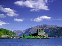 A view from Dornie of Eilean Donan Castle