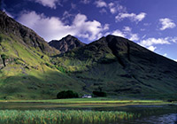 The farmhouse at Achnambeithach below Bidean nam Bian, Glencoe, Scotland