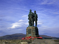 The memorial to the  Royal Marine Commandos at Spean Bridge