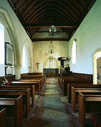 The interior of the Church of St Botolph, Botolphs, West Sussex