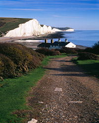 A late November view of the Seven Sisters and coastguard cottages