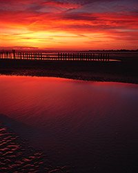 A deeply coloured sky 30 minutes after sunset at West Wittering