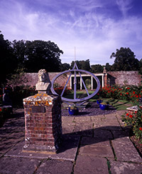 A bust of Astronomer Royal John Flamsteed and the Tercentenary sundal at Herstmonceux